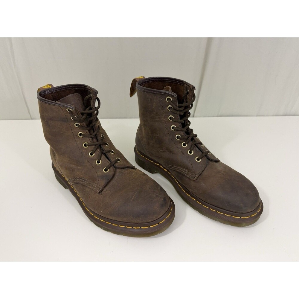 DR. MARTENS 1460 Crazy Horse Brown Combat Ankle Chunky Boots Women’s US 9 Grunge